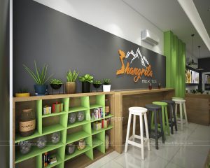thiết kế nội thất quán trà sữa